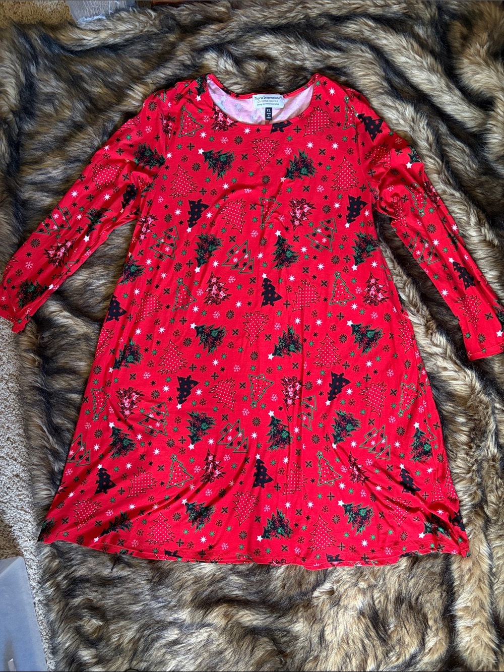 Tiara International Christmas Collection Red Holiday Dress Size XL
